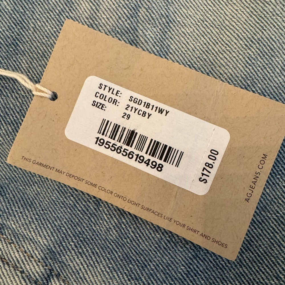 Ag Adriano Goldschmied Alexxis Denim Short High Rise Wedgie NWT size 29 $178 - Picture 2 of 8